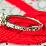 【復刻 捻り梅】天然ローズカットダイヤモンド 花の彫り プラチナリング