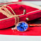 天然タンザナイト 天然ダイヤモンド 18金ネックレス