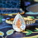 天然アンデシンラブラドライト 3.195ct 天然ダイヤモンド リング