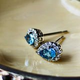 【お値下げ】天然アクアマリン 天然ダイヤモンド ピアス