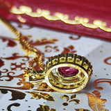 【非加熱 ピジョンブラッド】天然ルビー 天然ダイヤモンド ネックレス