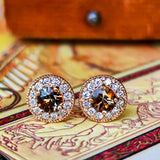 天然アンダリュサイト 天然ダイヤモンド ピアス 18金PG