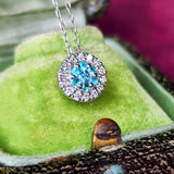 天然パライバトルマリン 天然ダイヤモンド ネックレス