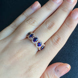 【5石 ロイヤルブルー】天然サファイア 天然ダイヤモンド リング