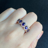 【5石 ロイヤルブルー】天然サファイア 天然ダイヤモンド リング