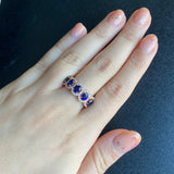 【5石 ロイヤルブルー】天然サファイア 天然ダイヤモンド リング