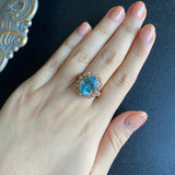 【サンタマリア 大粒】天然アクアマリン 4.42ct 天然ダイヤモンド リング