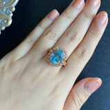 【サンタマリア 大粒】天然アクアマリン 4.42ct 天然ダイヤモンド リング