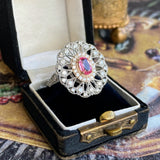 【お値下げ】天然パパラチアサファイア 天然ダイヤモンド 新品リング