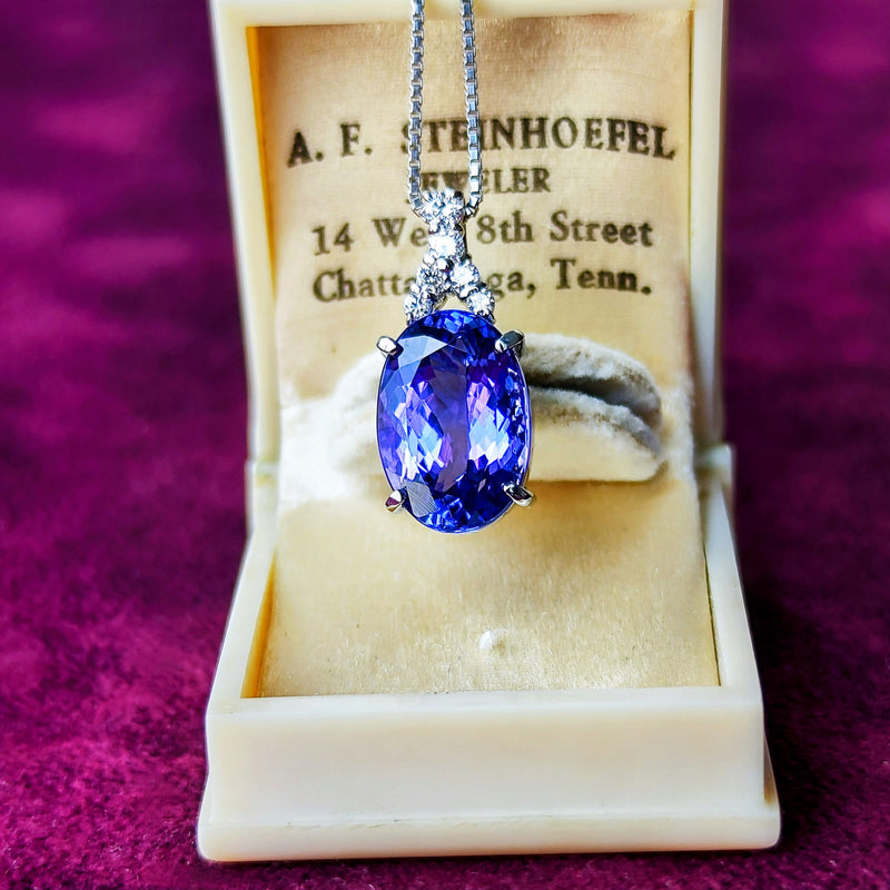 【大粒 5.74ct】天然タンザナイト 天然ダイヤモンド ネックレス