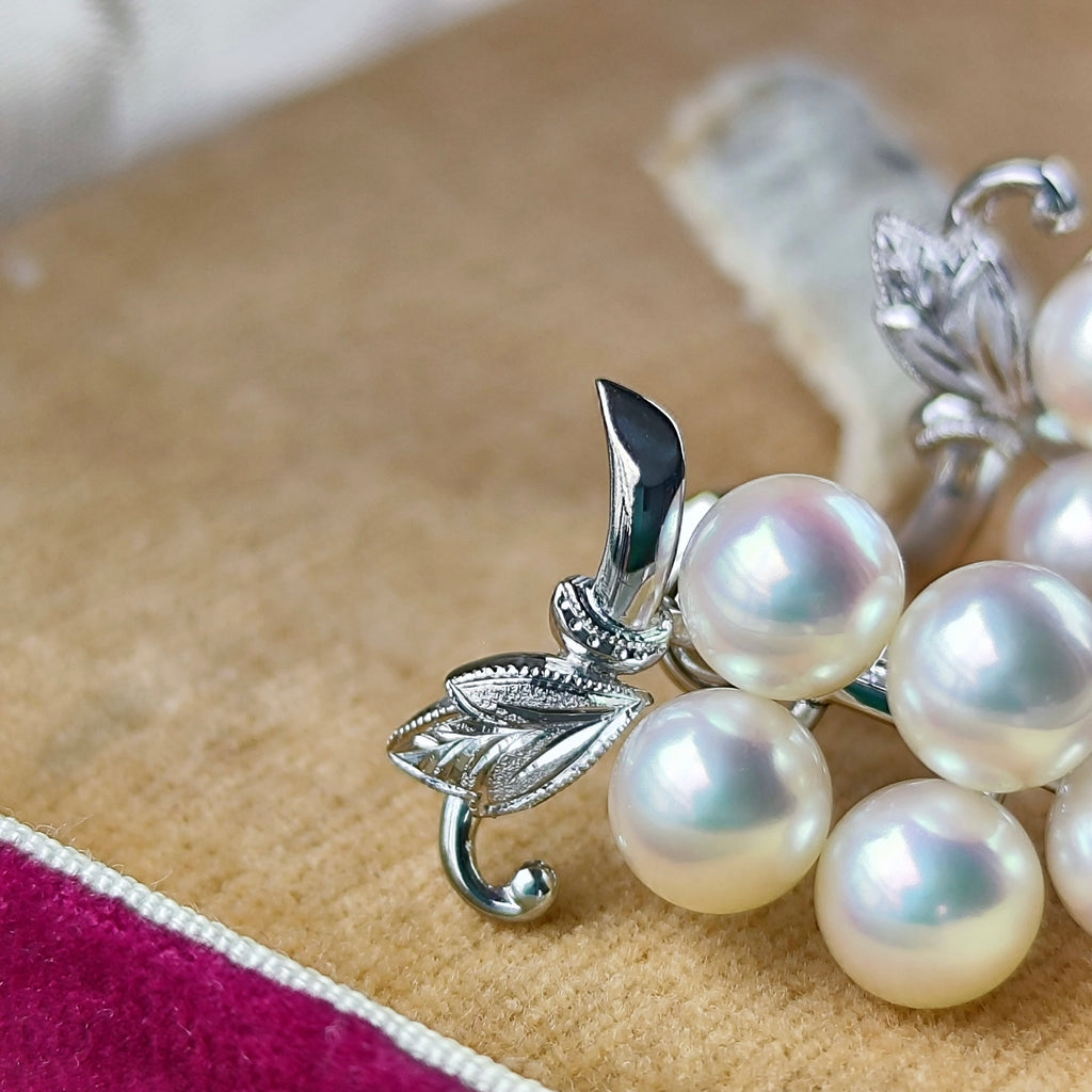 [Vintage MIKIMOTO] MIKIMOTO Akoya Pearl 14K White Gold Earrings