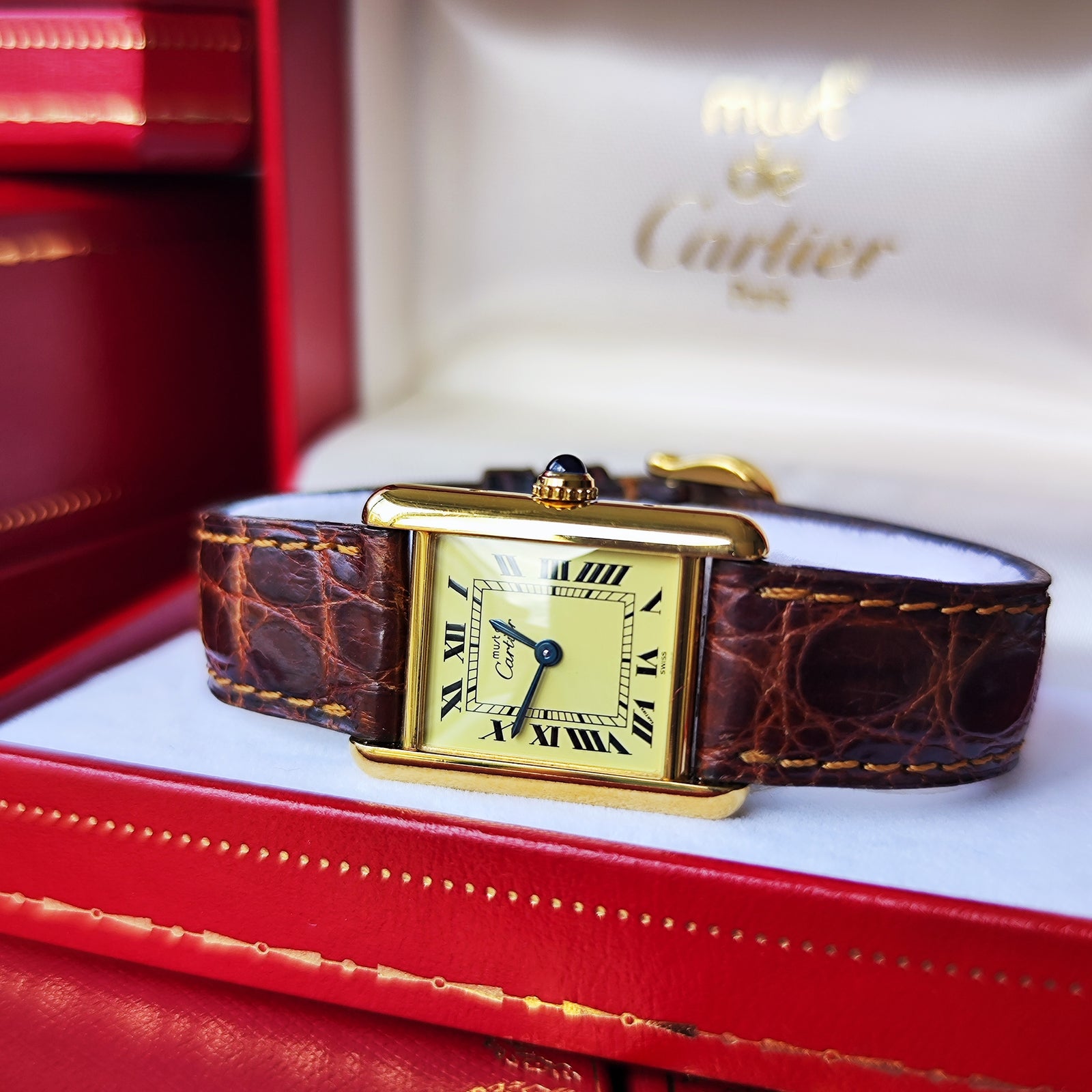 【美品/稼働品】Cartier　カルティエ/ヴェルメイユ マストタンク　クォーツ Cartier カルティエ マストタンク ヴェルメイユ ローマンダイヤル