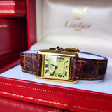 Cartier カルティエ マストタンク ヴェルメイユ ローマンダイヤル クォーツ腕時計
