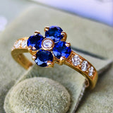 【Vintage Van Cleef & Arpels】ヴァンクリーフ&アーペル サファイア フラワーリング