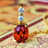 天然スぺサルティンガーネット
（マンダリンガーネット ）天然ダイヤモンド ネックレス