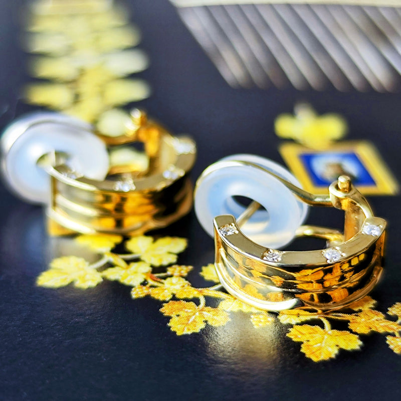 天然ダイヤモンド クリップピアス 18金