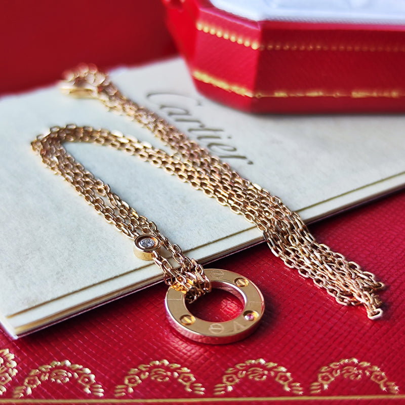 Cartier カルティエ ラブサークル ネックレス ダイヤモンド ピンクサファイア