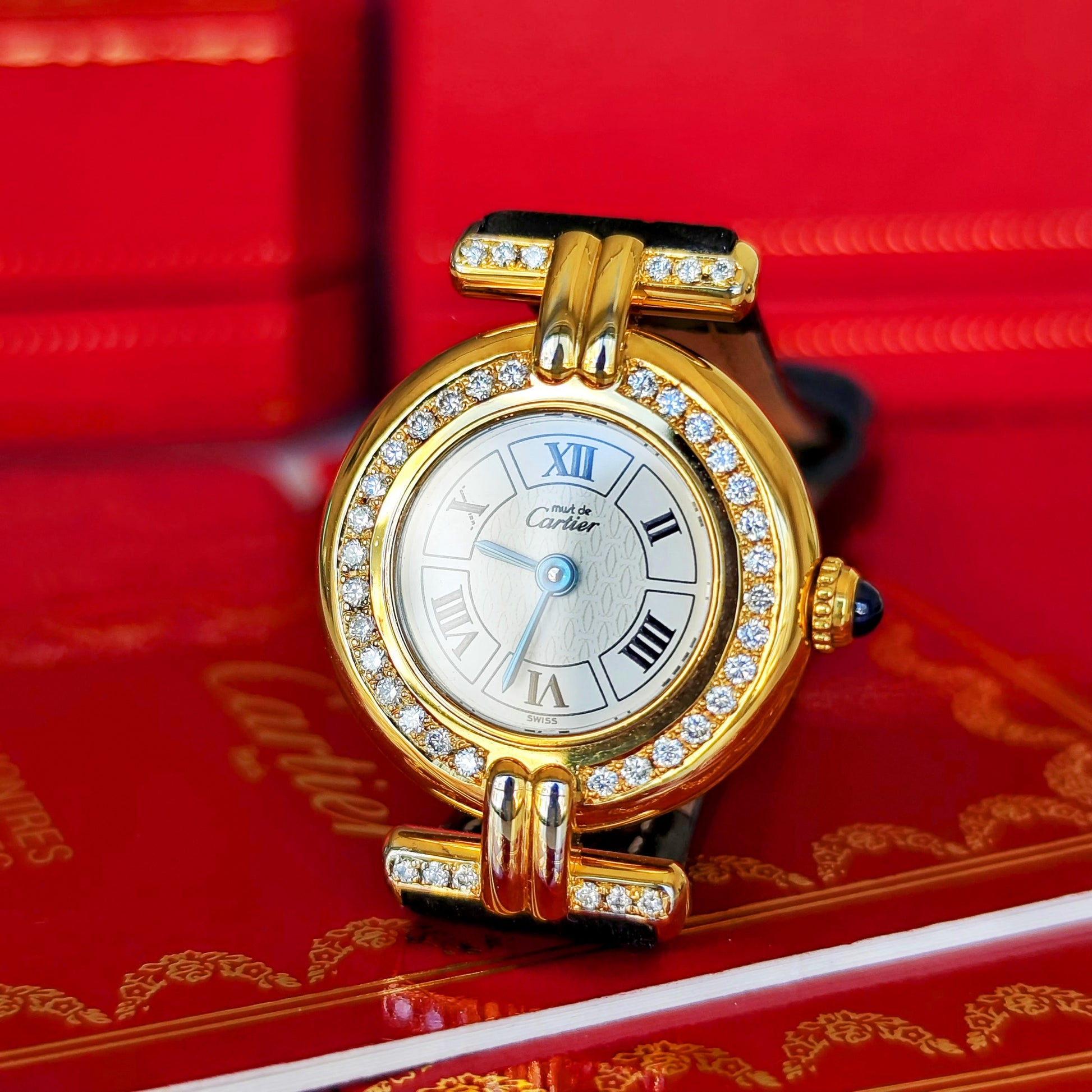 Cartier カルティエ マストコリゼ ダイヤモンドベゼル クォーツ腕時計