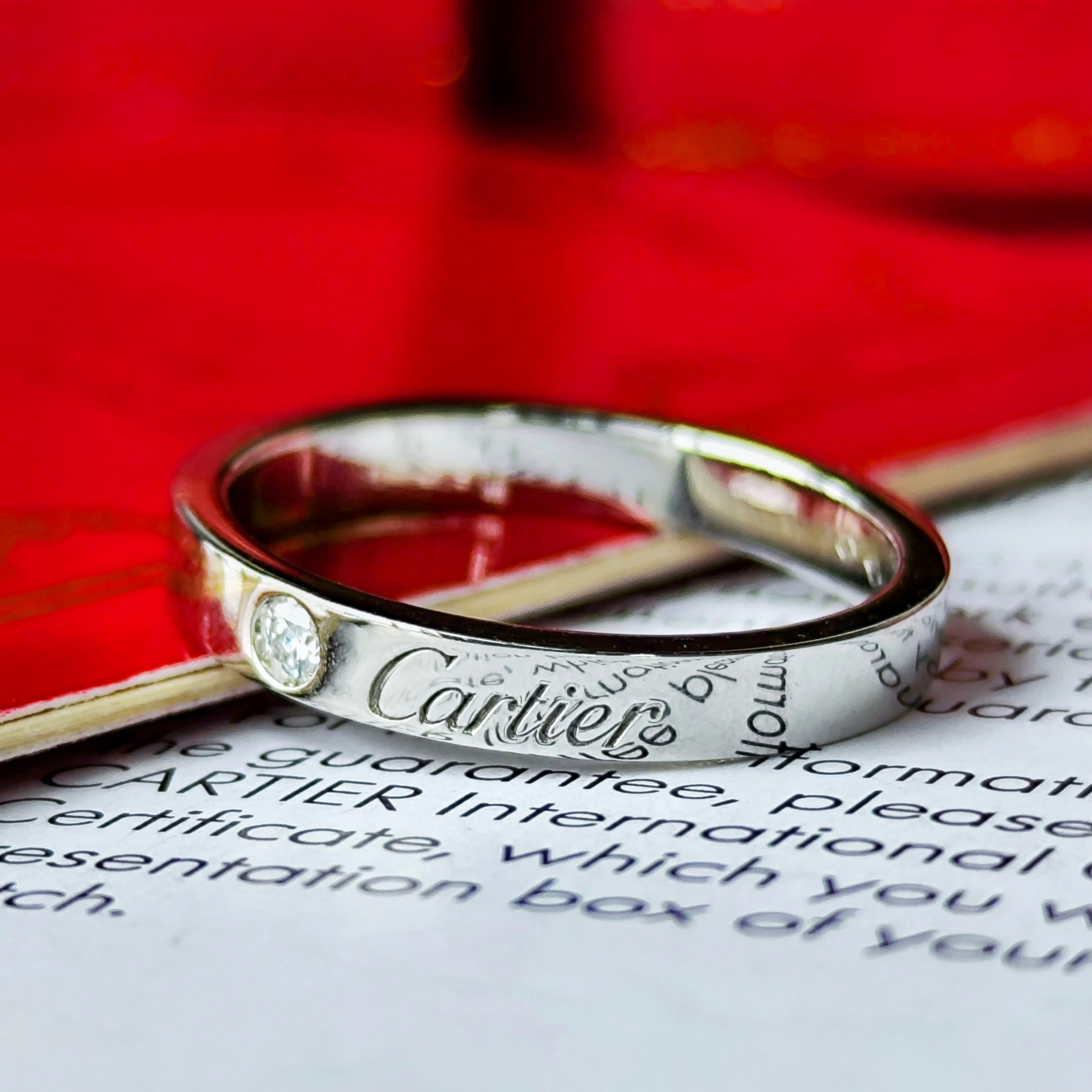 さっちゃん様CARTIER カルティエ1Pダイヤリング57エングレーブドウェディ Cartier カルティエ エングレーブド ダイヤモンド プラチナ 55 – Mico