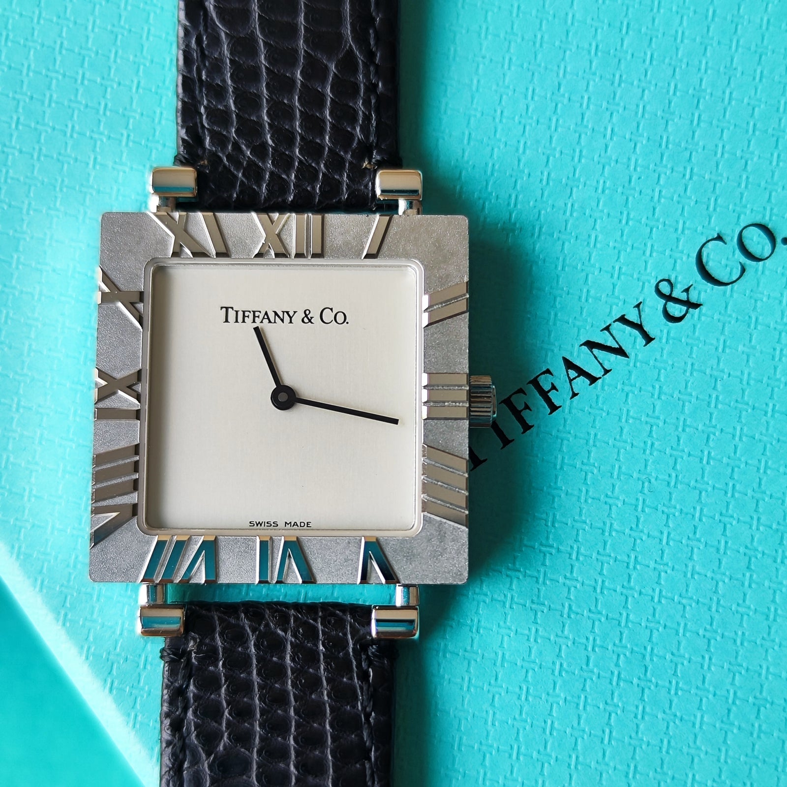 美品✨　TIFFANY&Co. 時計　アトラス　スクエア　ボーイズ　デイト 0265383C-2A4D-432A-9EB9-