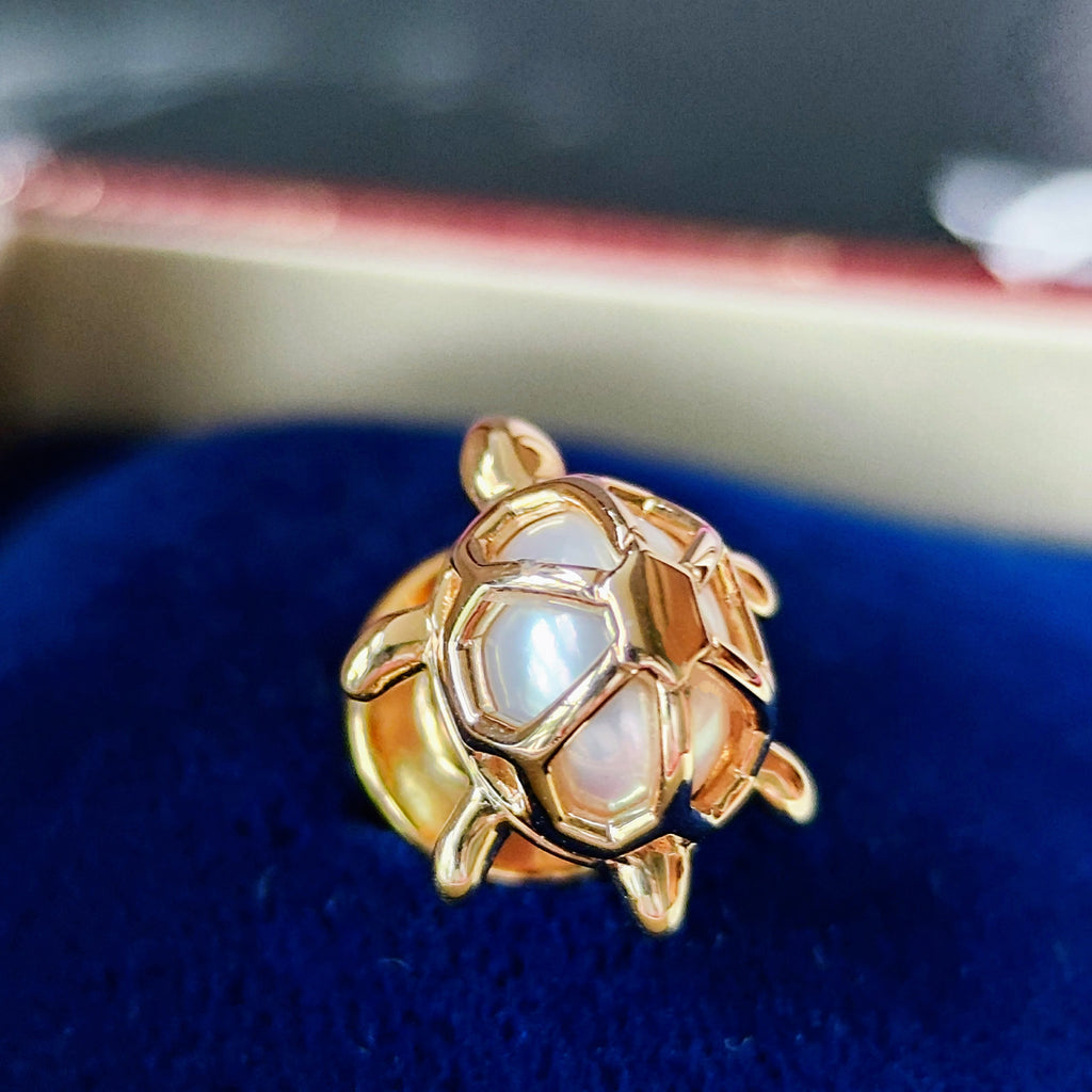MIKIMOTO ミキモト あこや真珠 亀のブローチ