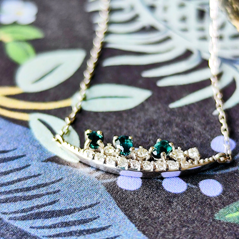 【初期の頃のルース】天然グランディディエライト 天然ダイヤモンド ネックレス