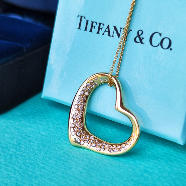 TIFFANY &Co ティファニー オープンハート ダイヤモンド ネックレス