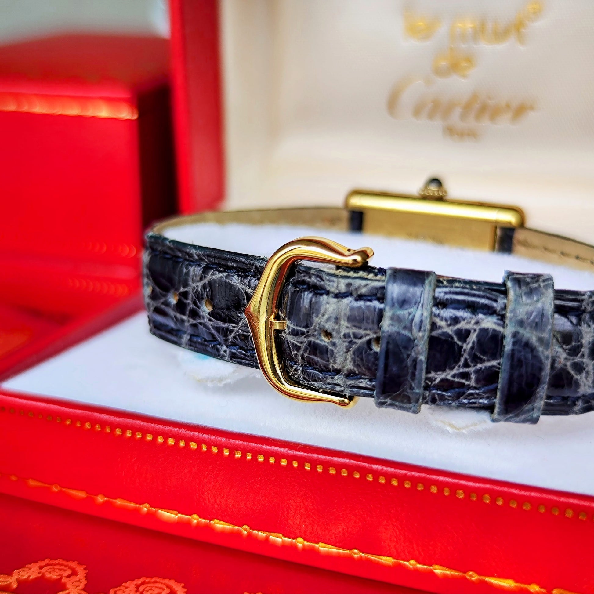 【OH済み】Cartier カルティエ マストタンク ラピスラズリ文字盤 手巻き腕時計