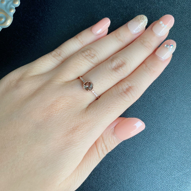 天然アンダリュサイト 天然ダイヤモンド リング