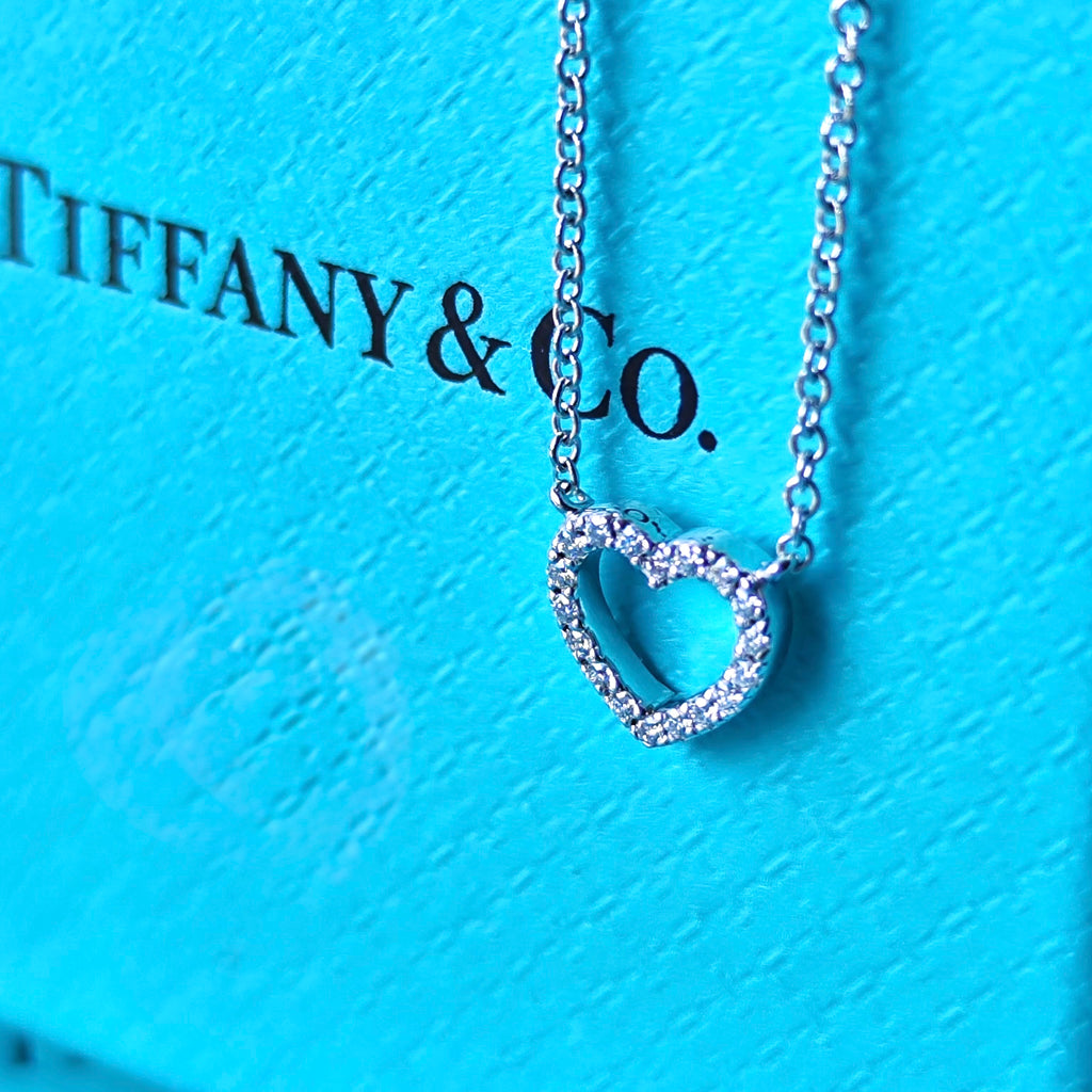 TIFFANY &Co ティファニー メトロハート ダイヤモンド ネックレス 18金WG