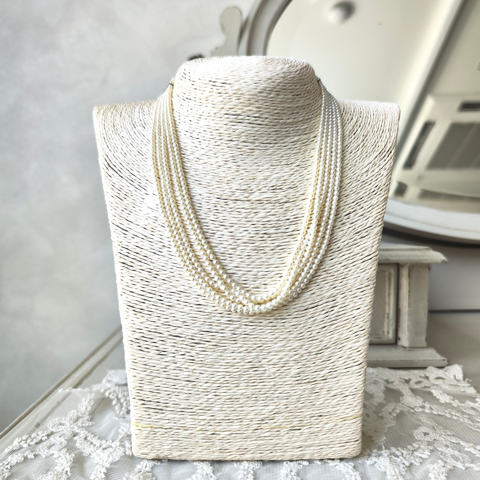 あこや真珠　ベビーパール　&　ガーネット　ネックレス　チョーカー　5連 あこや ベビーパール 5連ネックレス – Mico宝飾店