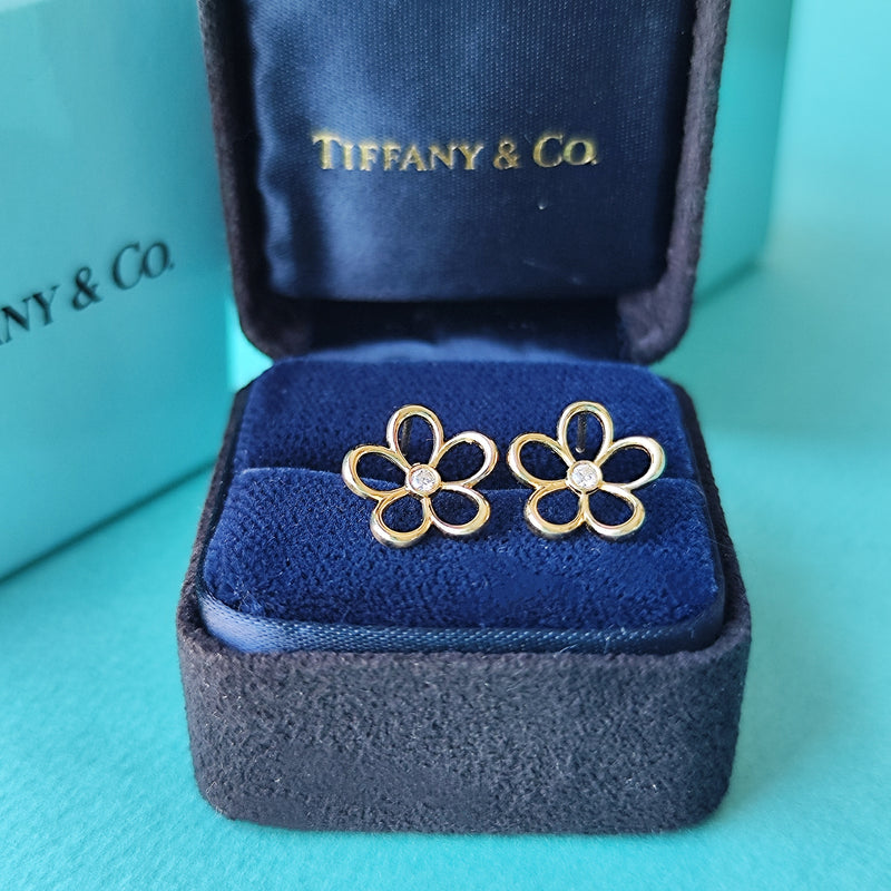 ティファニー　ガーデンフラワーピアス　ダイヤモンド　PT950 TIFFANY &Co ティファニー 天然ダイヤモンド ガーデンフラワー