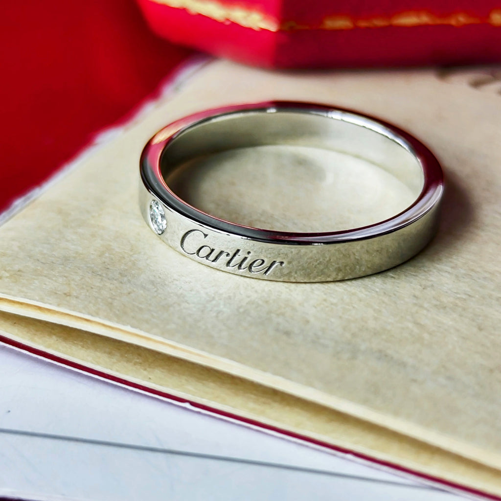 Cartier カルティエ エングレーブド ダイヤモンド プラチナ 55