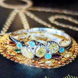 天然イエローダイヤモンド 天然パライバトルマリン リング