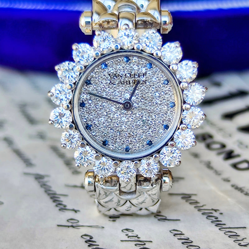 Van Cleef & Arpels ヴァンクリーフ&アーペル 18金無垢時計 ダイヤモンド サファイア