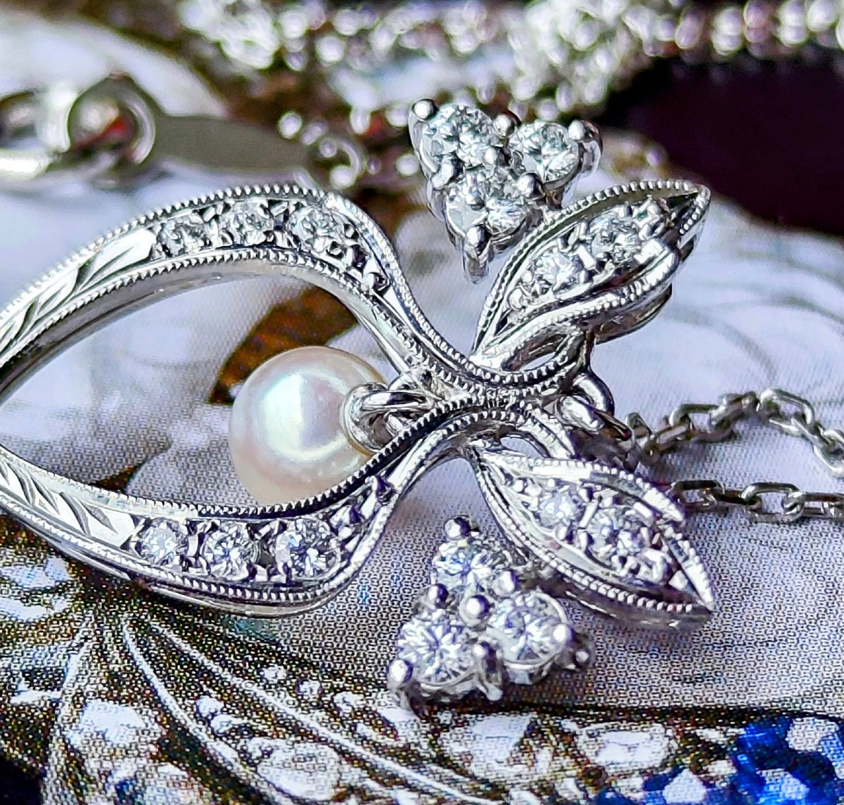 MIKIMOTO ミキモト あこや 淡水真珠 プラチナネックレス