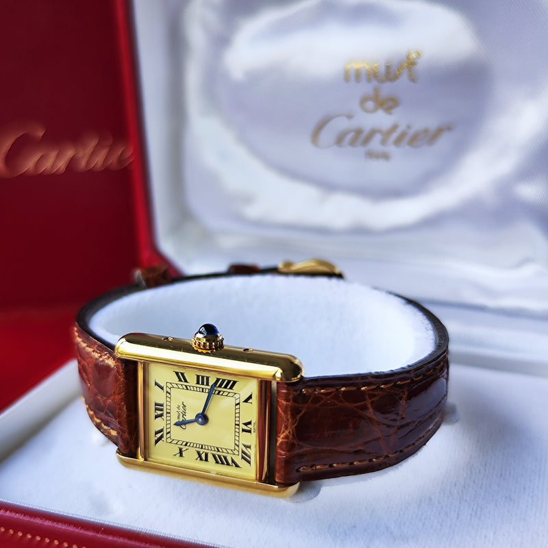 Cartier カルティエ マストタンク クォーツ 純正ベルト 純正尾錠