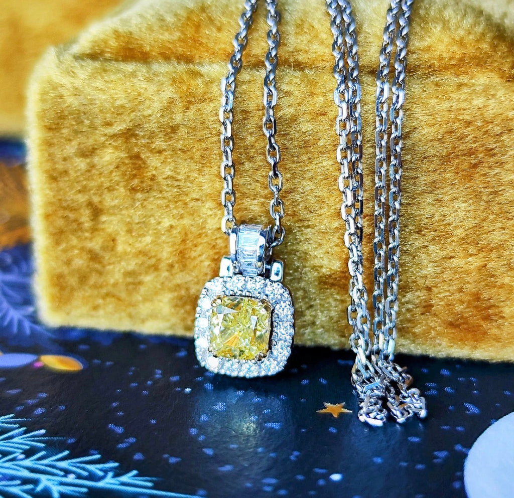 【イエローダイヤ】FANCY INTENSE YELLOW 0.60ct VVS-1 ネックレス GIA