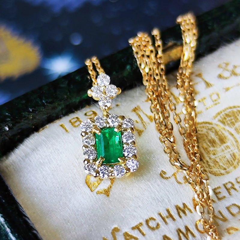 天然エメラルド 天然ダイヤモンド ネックレス