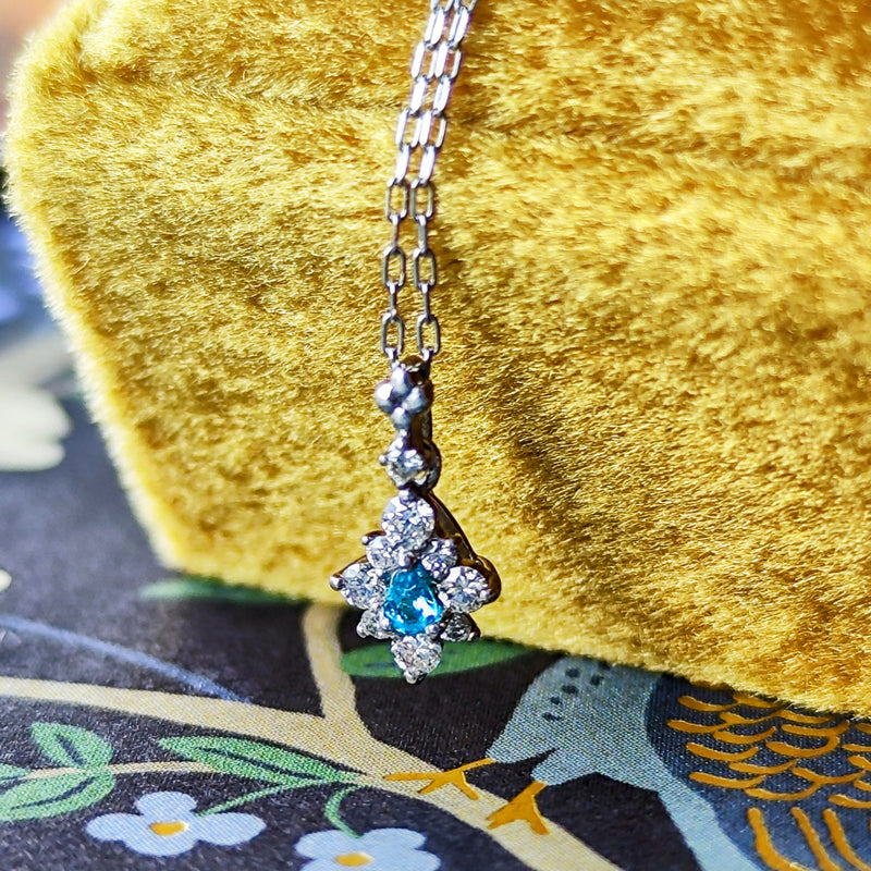 天然パライバトルマリン 天然ダイヤモンド ネックレス