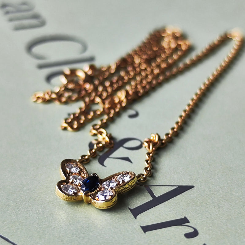 Van Cleef & Arpels ヴァンクリーフ&アーペル パピヨン ネックレス ダイヤモンド サファイア