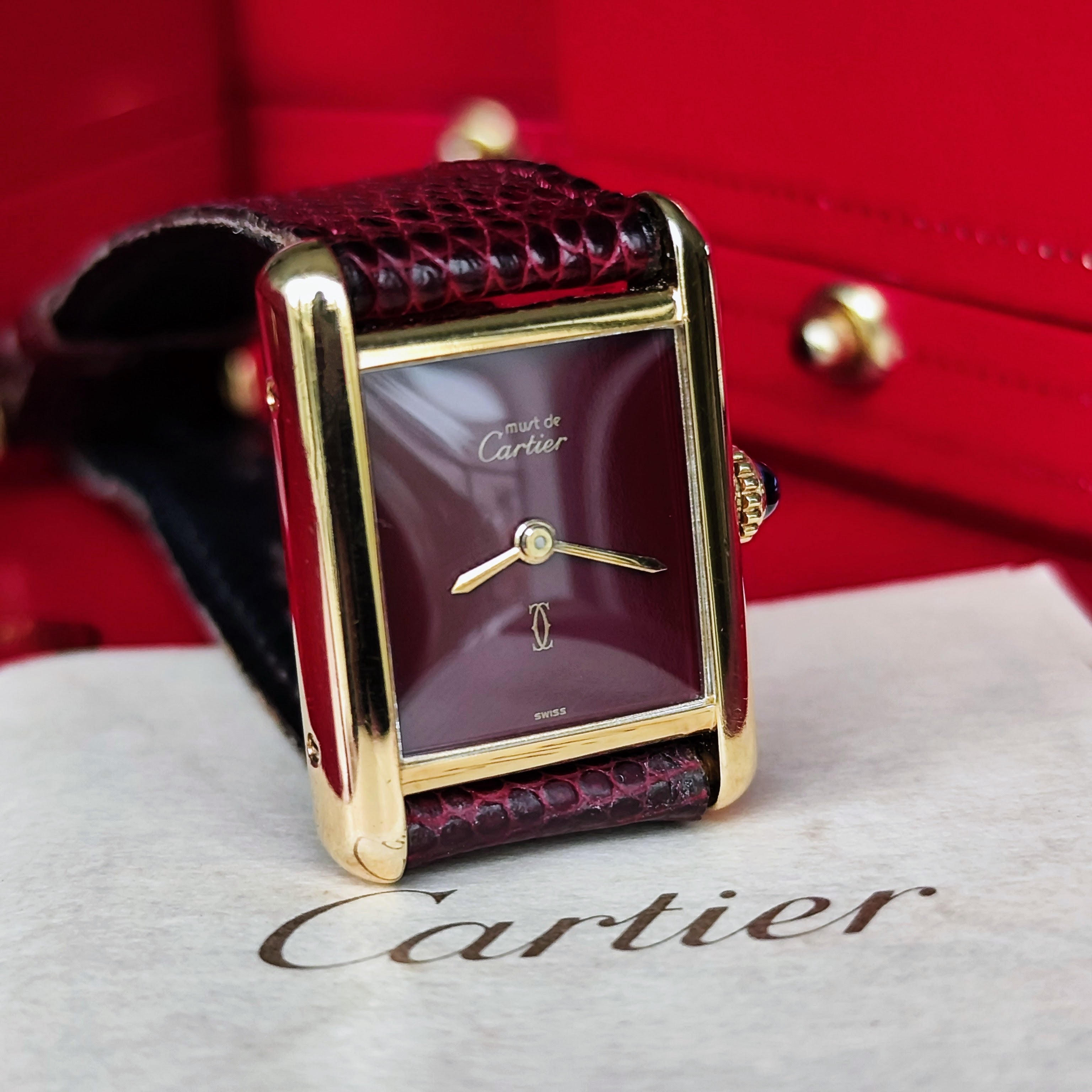 OH済み】Cartier カルティエ マストタンク ボルドー文字盤 手巻き