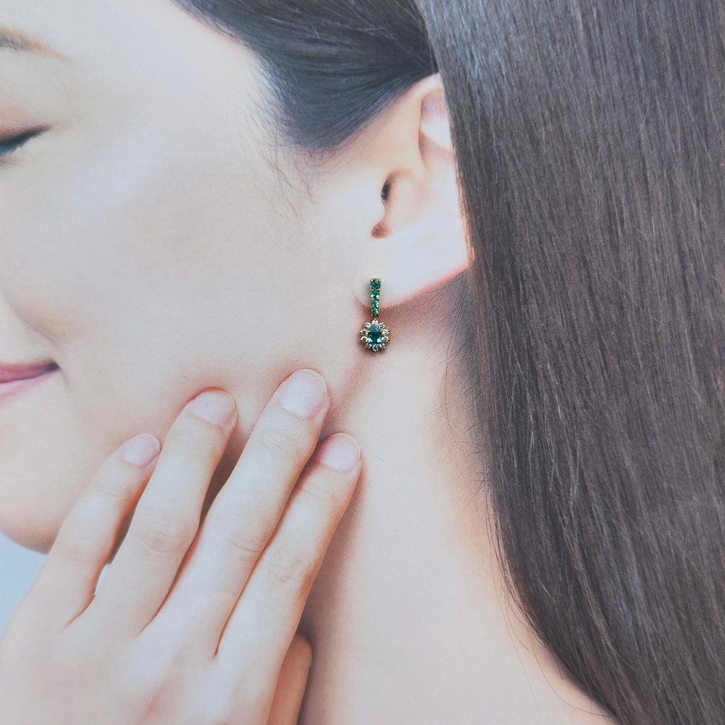 ブラジルバターリャ産 天然パライバトルマリン 天然ダイヤモンド ピアス GIA