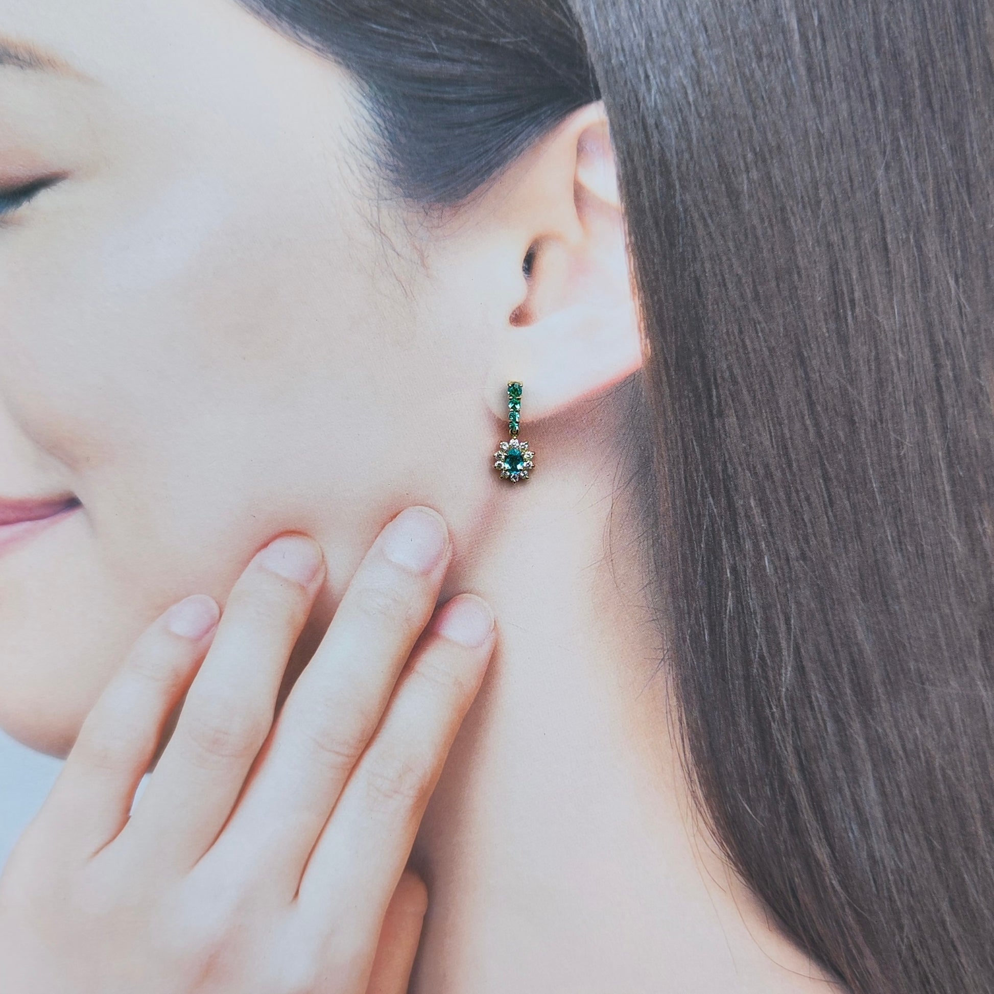 ブラジルバターリャ産 天然パライバトルマリン 天然ダイヤモンド ピアス GIA