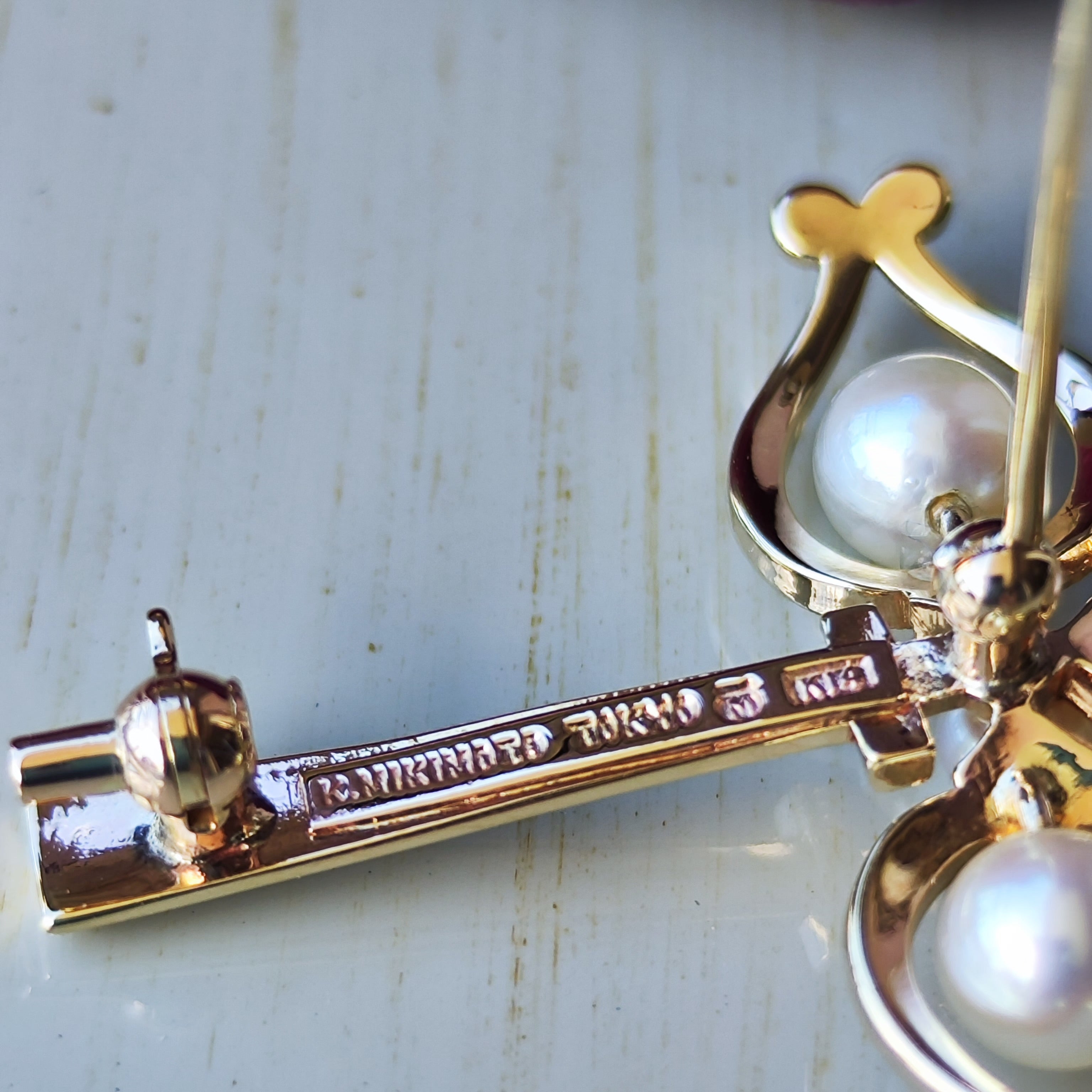 MIKIMOTO ヴィンテージブローチ　あこや真珠 MIKIMOTO ミキモト あこや真珠 ヴィンテージブローチ 14金 アメリカ