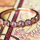 天然パパラチアサファイア ハーフエタニィリング