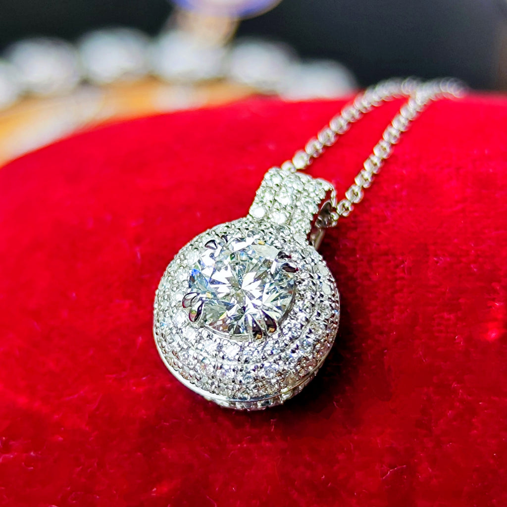 【インターナリーフローレス】天然ダイヤモンド 0.52ct Dカラー 3EX ネックレス