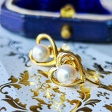 MIKIMOTO ミキモト あこや真珠 ハート型 イヤリング