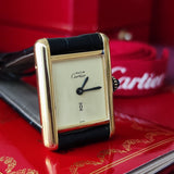 【OH済み】Cartier カルティエ マストタンク アイボリー文字盤 手巻き腕時計