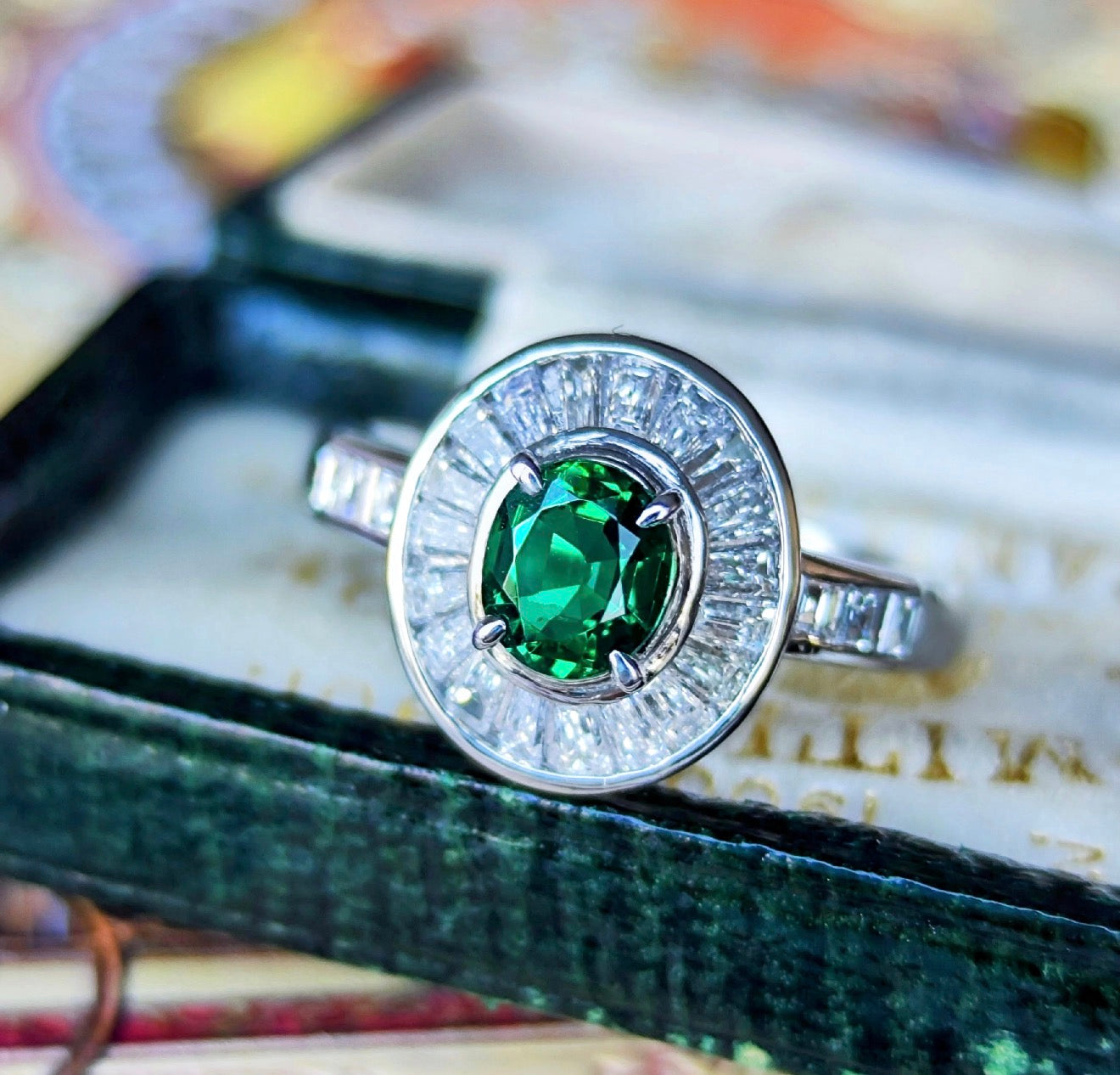 【ノンオイル ザンビア産】天然エメラルド 天然ダイヤモンド GIA プラチナリング